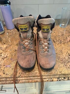 Asolo Brown Suede Hiking Boots with Tan Laces